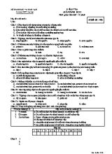 Đề kiểm tra 15 phút môn Sinh học Lớp 10 (Ban cơ bản) - Mã đề 486 - Trường THPT Lê Lợi
